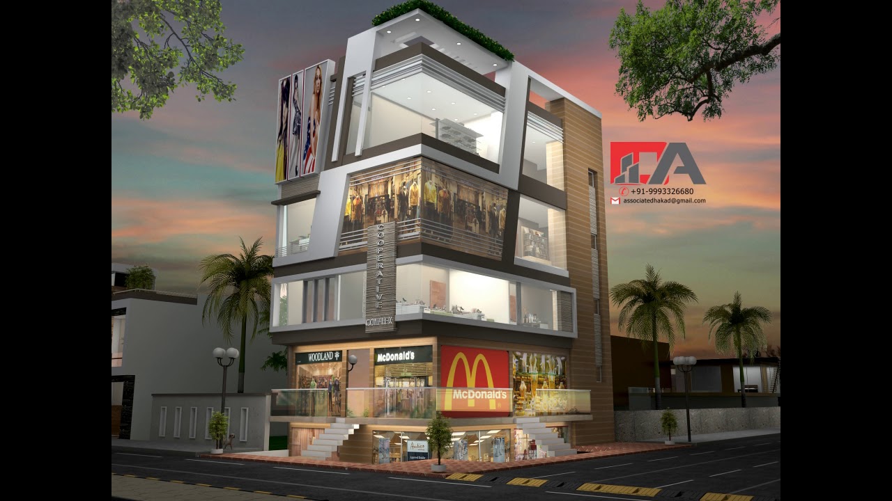 COMMERCIAL 3D FRONT ELEVATION (EXTERIOR VIEW) YouTube