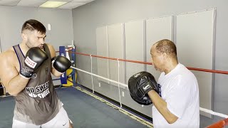 Filip Hrgović Working Mitts With Ronnie Shields In Houston Tx Training Footage