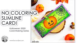 Halloween 2020 Card Making Series | NO COLORING Slimline Card | Studio Katia Pumpkin Shaker