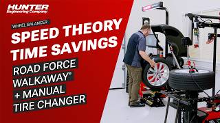 Autonomous Road Force WalkAway® wheel balancer with manual tire changer: Speed theory