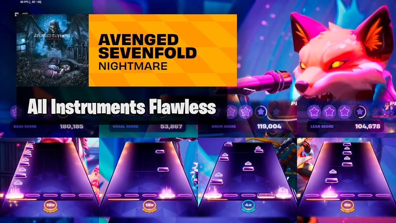 "Nightmare" - Avenged Sevenfold | All Instruments Flawless | Fortnite Festival