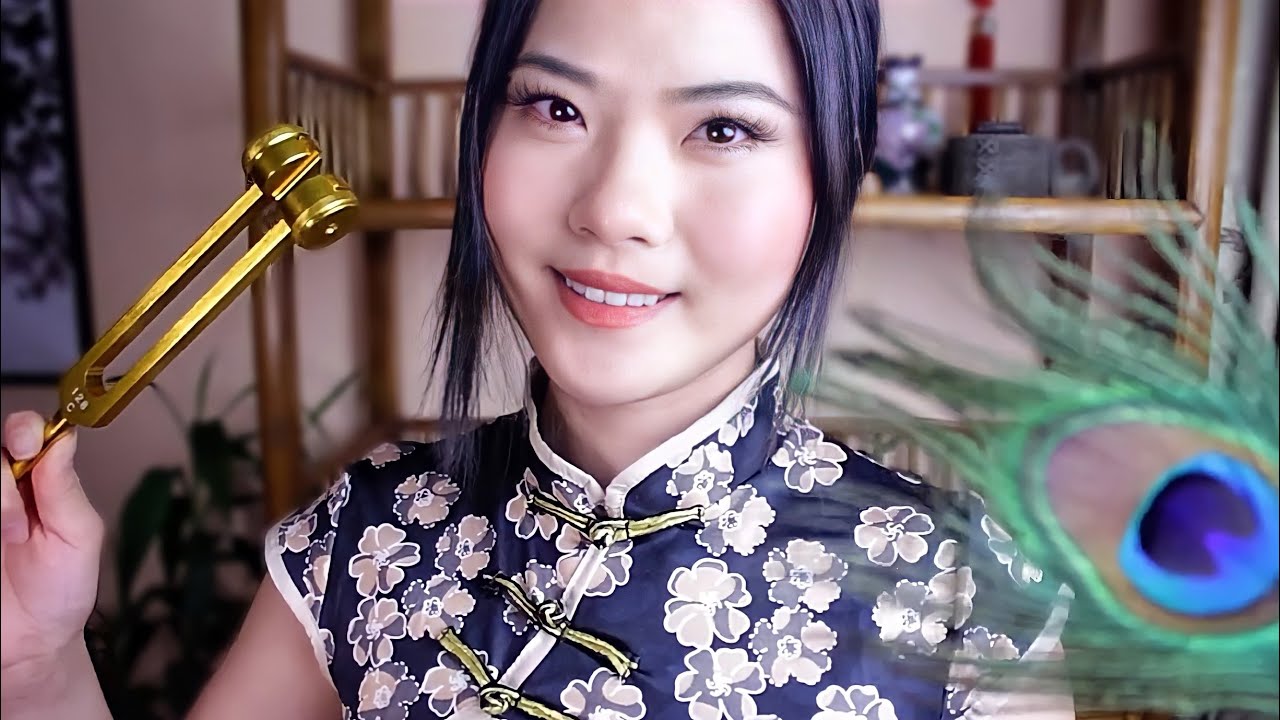 ASMR ~ Chinese Ear Spa 🍃~ Ear Attention, Tuning Fork, Massage, Feather Pick