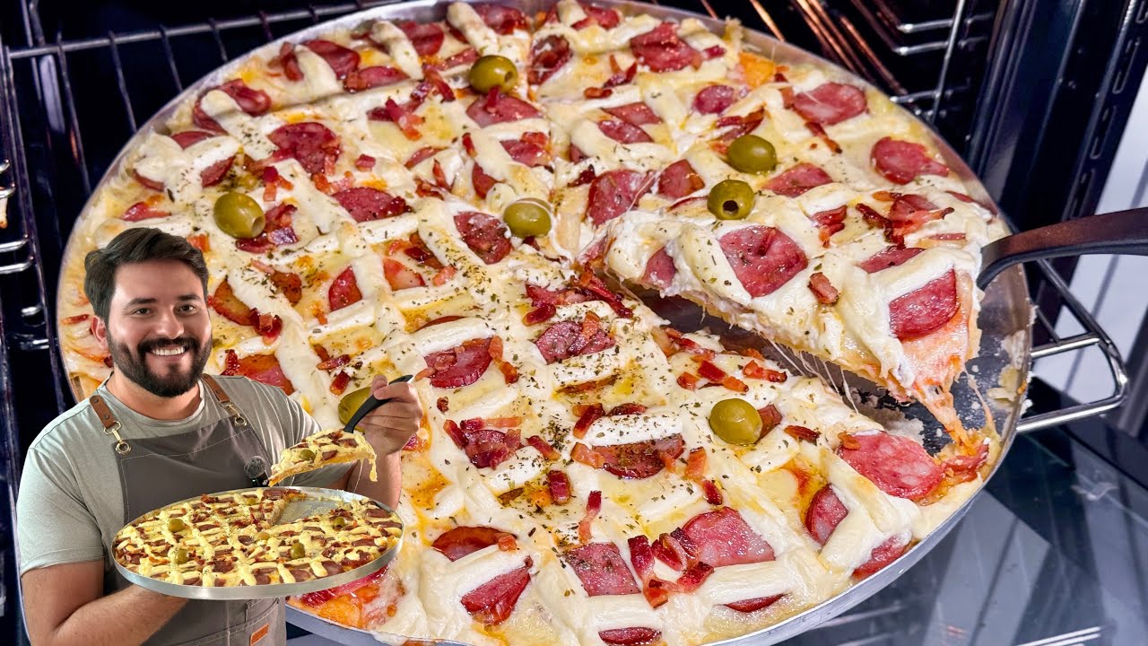 A Melhor PIZZA de LIQUIDIFICADOR que EU JÁ FIZ | Gabriel Freitas