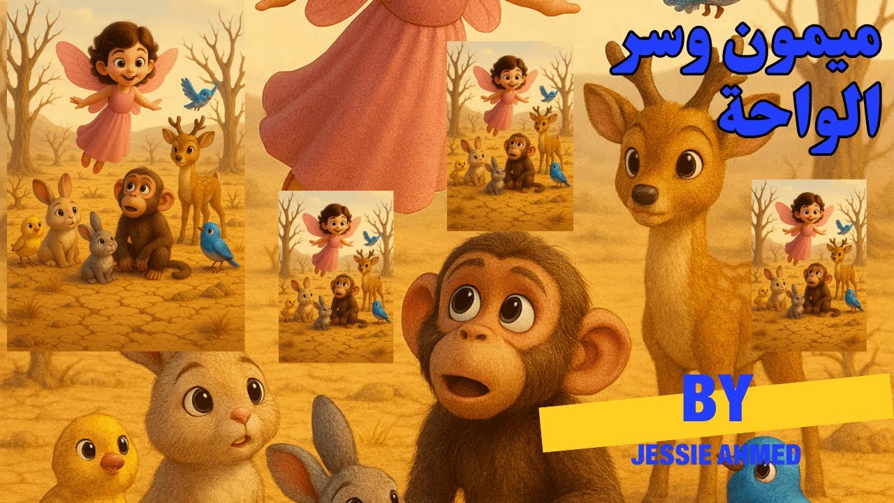 🌴 ميمون وسر الواحة | قصة مؤثرة عن الشجاعة والمشاركة 👦🐒 | قصة أطفال ...