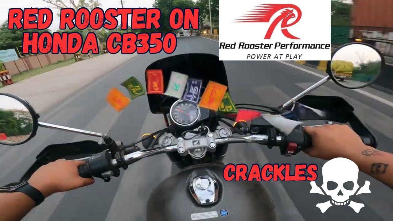 Red Rooster Exhaust in Honda CB350🔥|| First Time In Youtube ♥️ || Amazing Crackles 💥⚡️