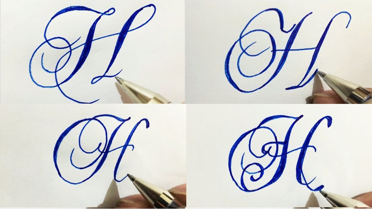 Stylish Cursive Handwriting Calligraph Capital Alphabetatoz in 25 styles of  H  Umar Calligraphy