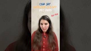 CSIR JRF Dec 2025 Cut Off Kab Tak Aayegi? #CSIRJRF #CSIRCutOff #youtubeshorts #phd #shorts #dec2025