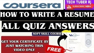 How To Write A Resume Coursera Quiz Answers | Course Answers Of Coursera | Coursera Quiz Answers