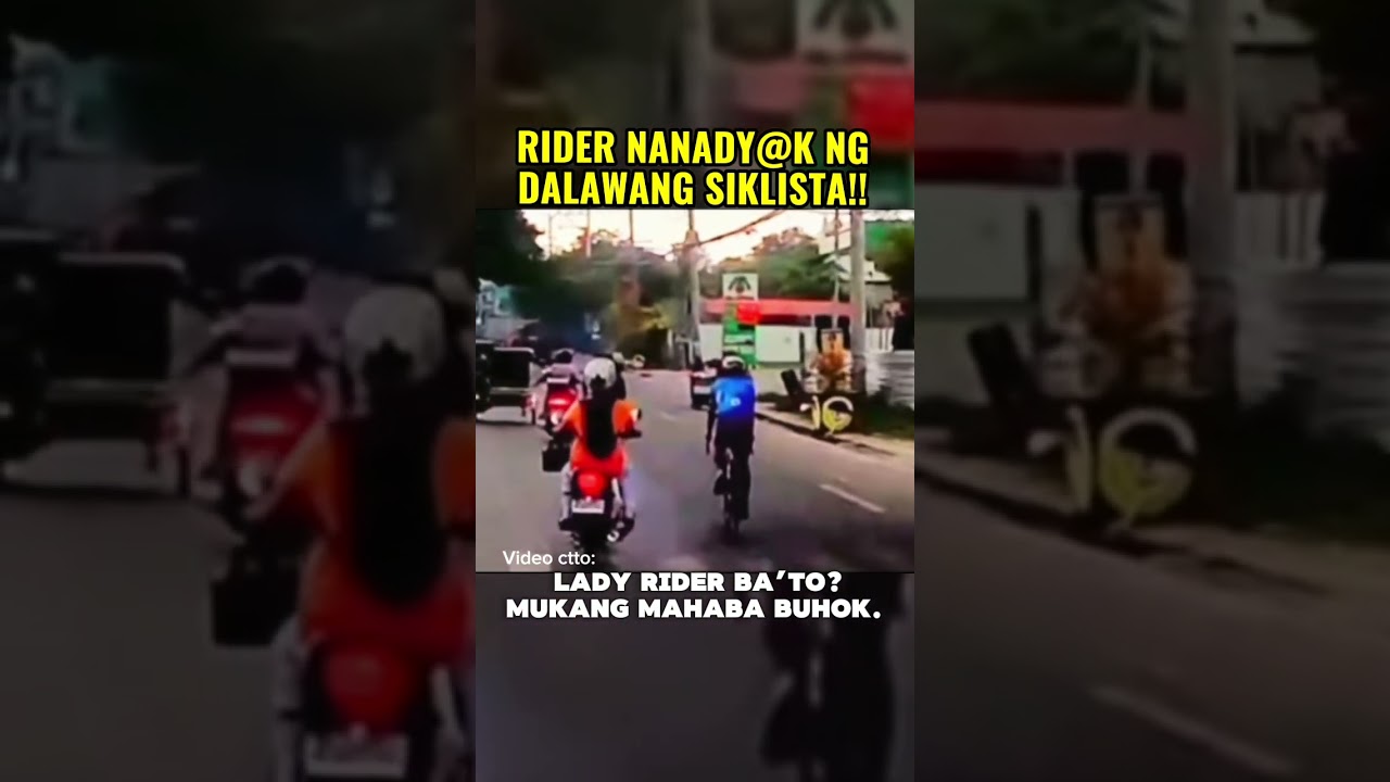 Rider NANADY@K ng dalawang siklista! Mukang lady rider to, sana mapatawag ng LTO | Kamote rider.