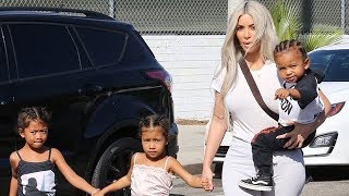 Kim Kardashian And Family Get Out For Some Ice Skating