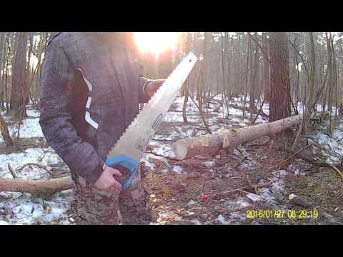 сравнение 2 ножовок в пилении дров