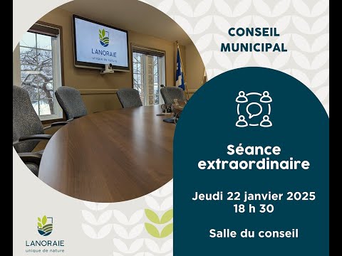 Séance extraordinaire du conseil de la municipalité de Lanoraie, 22 janvier 2026