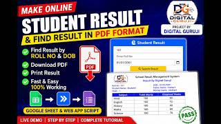 How to Make an Online Student Result System Using Google Sheets & Web App Script | Complete Tutorial