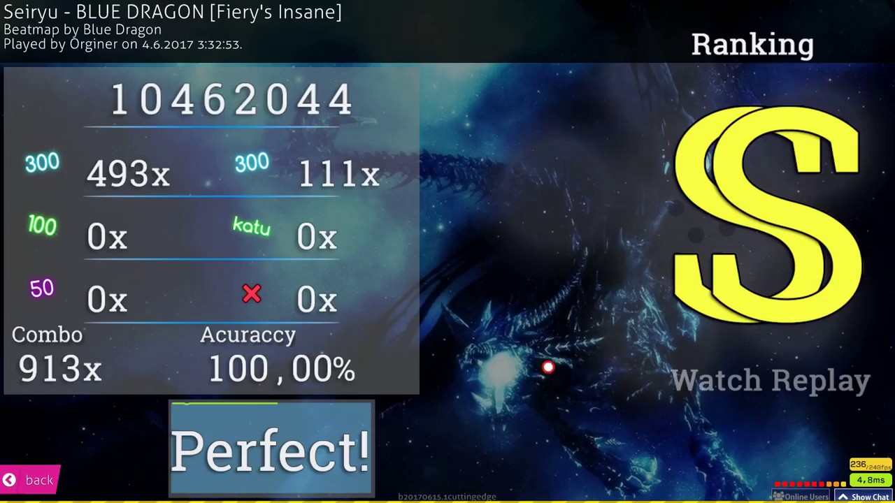 osu! | Blue Dragon [Fiery's Insane] - SS 163 PP - YouTube