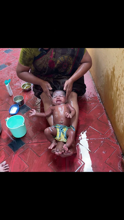 ❤️Baby Bath👶 | Baby Massage | Traditional bath🛀 | #shorts #babybath