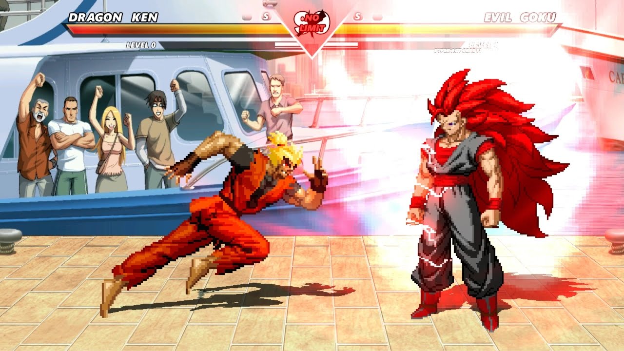 DRAGON KEN vs EVIL GOKU - Highest Level Amazing Fight! - YouTube