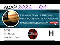 AQA GCSE Physics (2022) - Paper 1: Q4 Higher Tier Past paper Questions walk through Topic Insulation