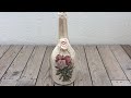 Botella decorada con falso craquelado y decoupage - Eng Sub