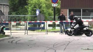 Triumph Stunt Rider Kevin Carmichael at Roké Motors Mijdrecht (Holland) - Video #3