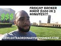 TRUCKING: MAKING $200 IN 5 MINUTES AS A FREIGHT BROKER! THE PROCESS OF BROKERING FREIGHT!!!