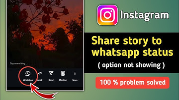 Instagram Story Share to Whatsapp Status Option not Showing Problem Solved