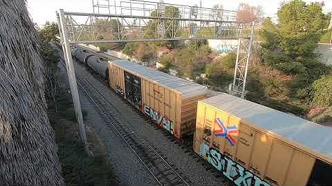BNSF GP60M-3 in La Mirada with Caboose