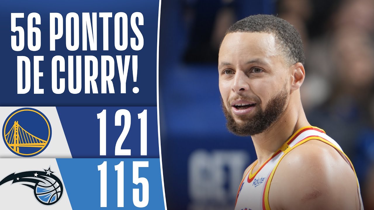 CURRY faz chover com 56 PONTOS, e WARRIORS batem o MAGIC - MELHORES MOMENTOS