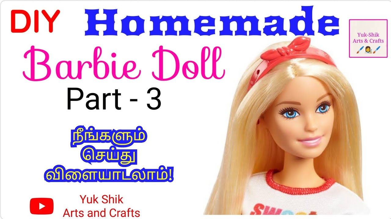 diy Homemade barbie doll from waste materials in tamil/how to make barbie@yukshikartsandcrafts  