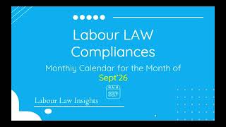 Monthly compliance calendar September'26
