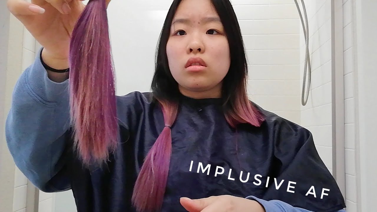 CHOPPING ALL MY HAIR OFF *impulsive* cutting my own hair at home - YouTube