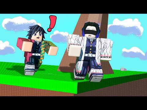 Giyu and Shinobu climb a mountain BLINDFOLDED in Roblox!