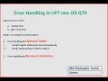 Error Handling by "Optional Steps" and "Recovery Scenarios" in UFT One || HP QTP || OpenText UFT one