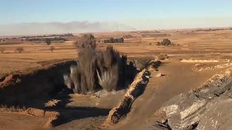 Land mine explosion. Exploding landmines