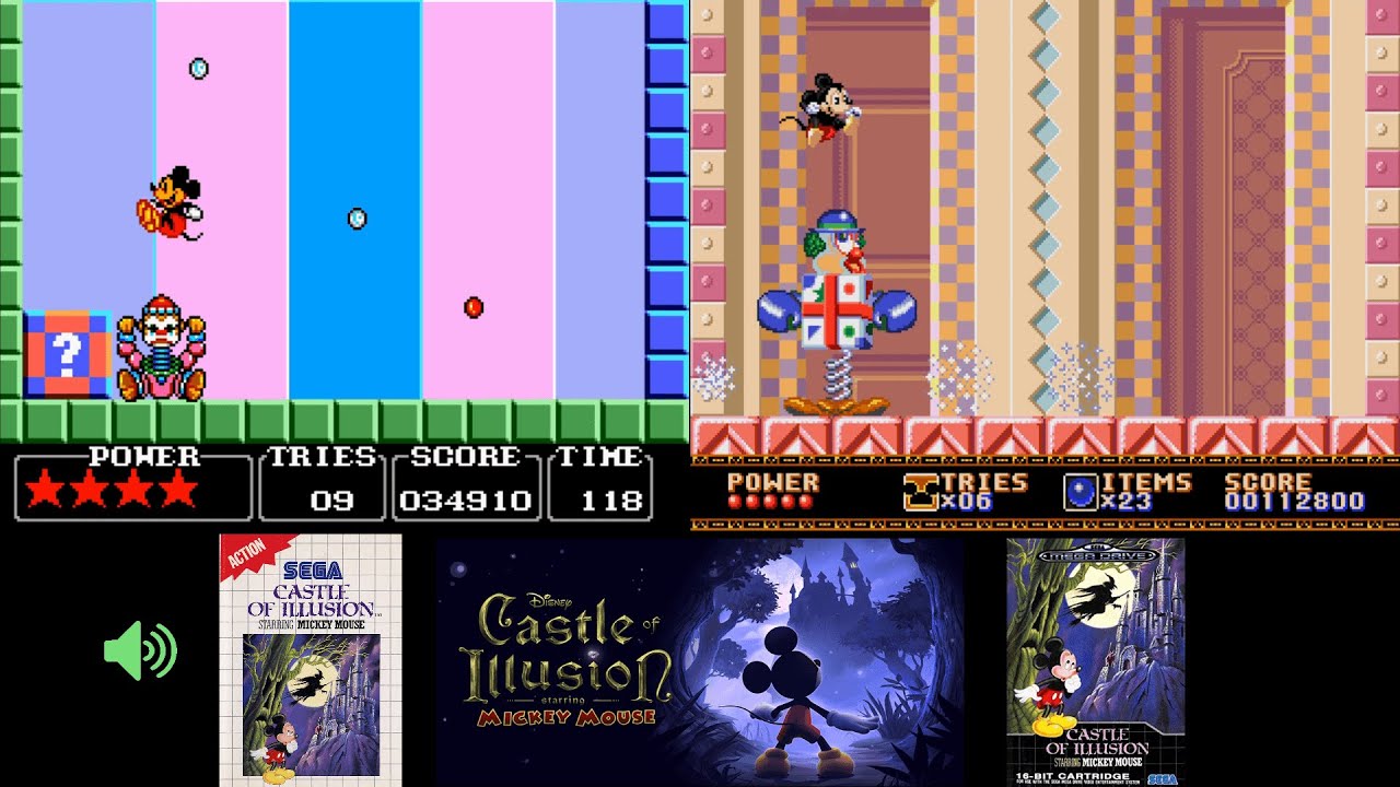 Castle of illusion Sega Genesis vs Master system longplay