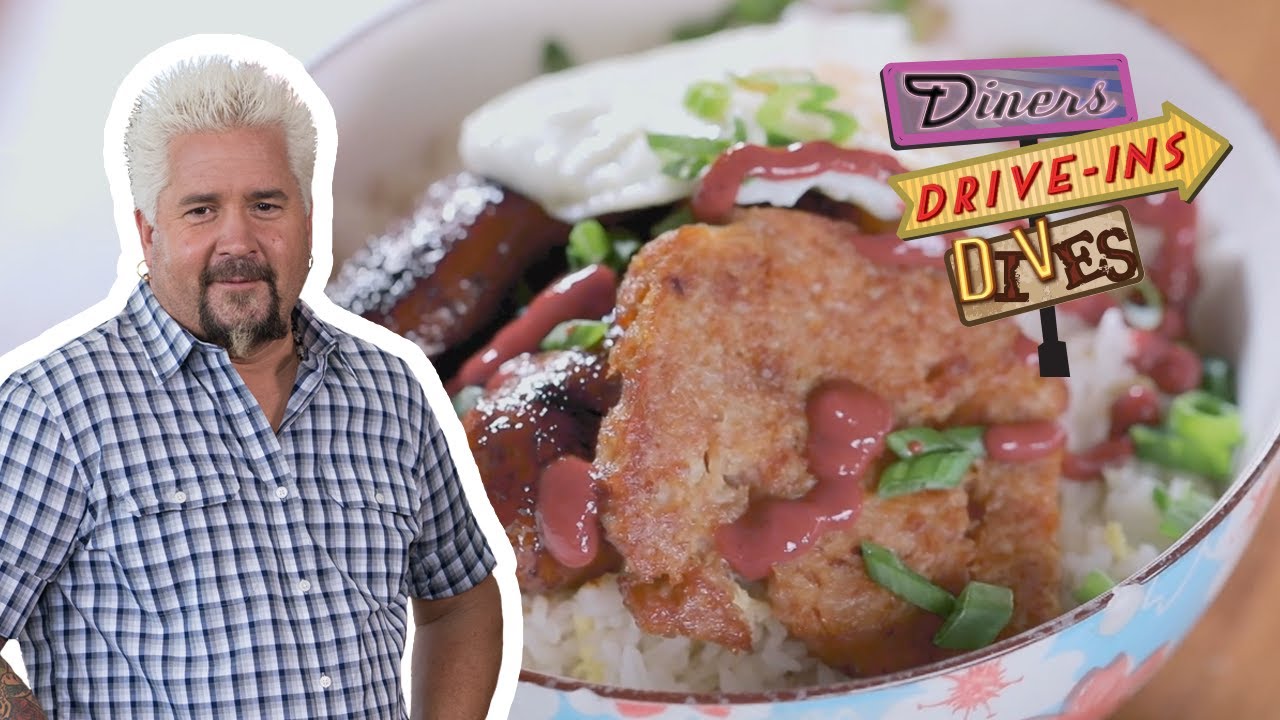 Guy Fieri Eats a Garlic Rice Bowl | Diners, Drive-Ins and Dives | Food Network