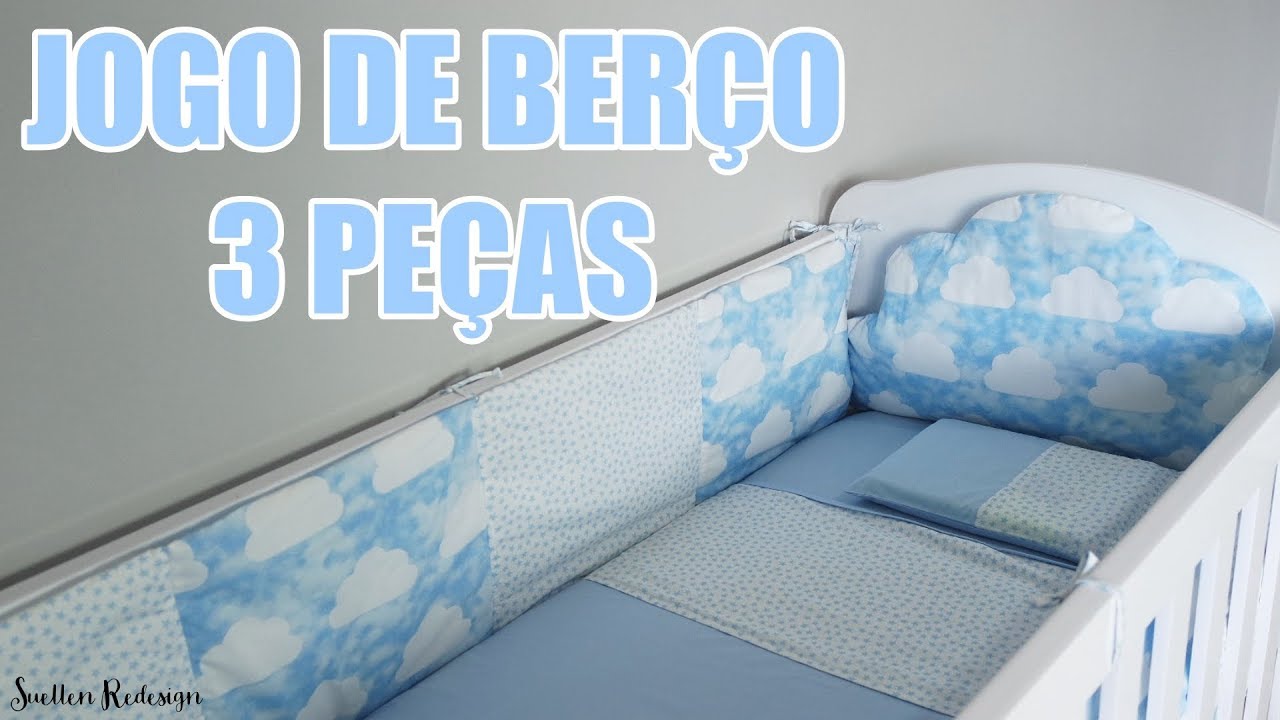 JOGO DE BERÇO 3 PEÇAS: FRONHA, LENÇOL DE CIMA E LENÇOL DE ELÁSTICO