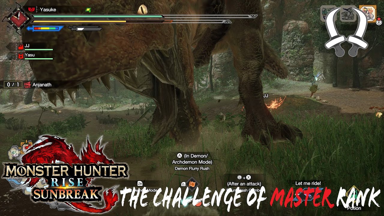 MH Rise Sunbreak Master Rank Quests | Anjanath, Khezu, Tobi-Kadachi | Dual Blade Gameplay