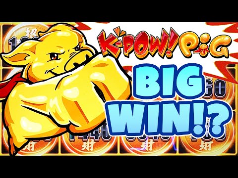BIG WIN, But at what Cost!? NEW K'Pow Pig slot by Konami from Peppermill Casino in Reno!