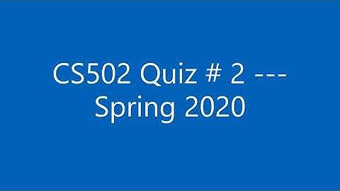 CS502 Quiz #2 Spring 2020 | Fundamental of Algorithms | Virtual University | BSCS