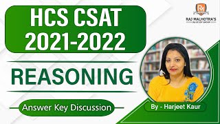 HCS Prelims 2021-2022 | CSAT | Reasoning | Answer Key Discussion |