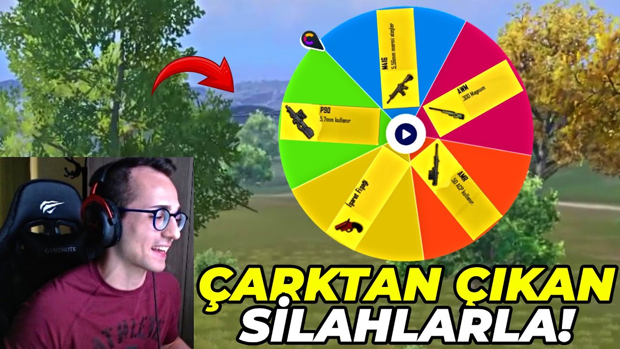 ÇARKTAN ÇIKAN SİLAHLARLA WIN ALMAK? (AWM,AMR,P90...) PUBG MOBILE