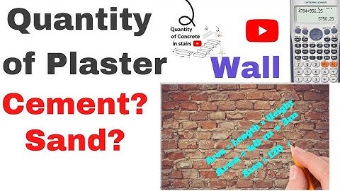 Wall plaster quantity calculation | Sand cement quantity