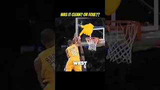 Was this Shannon Brown block LEGENDARY or a FOUL? 🤯 The truth might shock you! #NBA #Shorts #Lakers