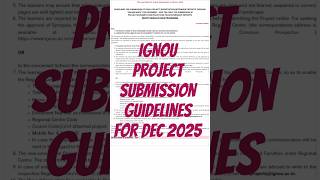 IGNOU Project submission guidelines for Dec 2025 #ignou #2025 #viral #update #shorts #jsbclasses20