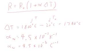 PHYS 2426 Incandescent Bulb Example Problem