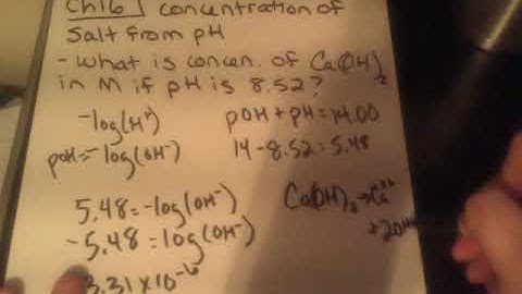 Chapter 16: Concentration of Salt from pH