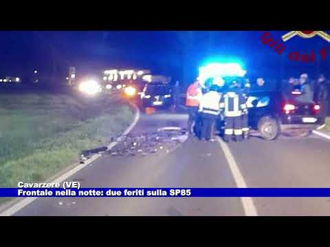 Video Cavarzere (VE). Frontale nella notte: due feriti sulla SP85 20.03.2026