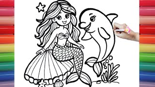 🧜‍♀️MagicalMermaidColoring Adventure|Underwater Princess Fun🌊✨