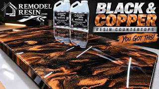 DIY Black & Copper Resin Countertop, Anyone Can Do This