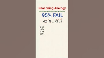 🔥 Analogy for SSC CGL, GD, CHSL, MTS, CPO, Steno | SSC Reasoning | Number Analogy | #shorts